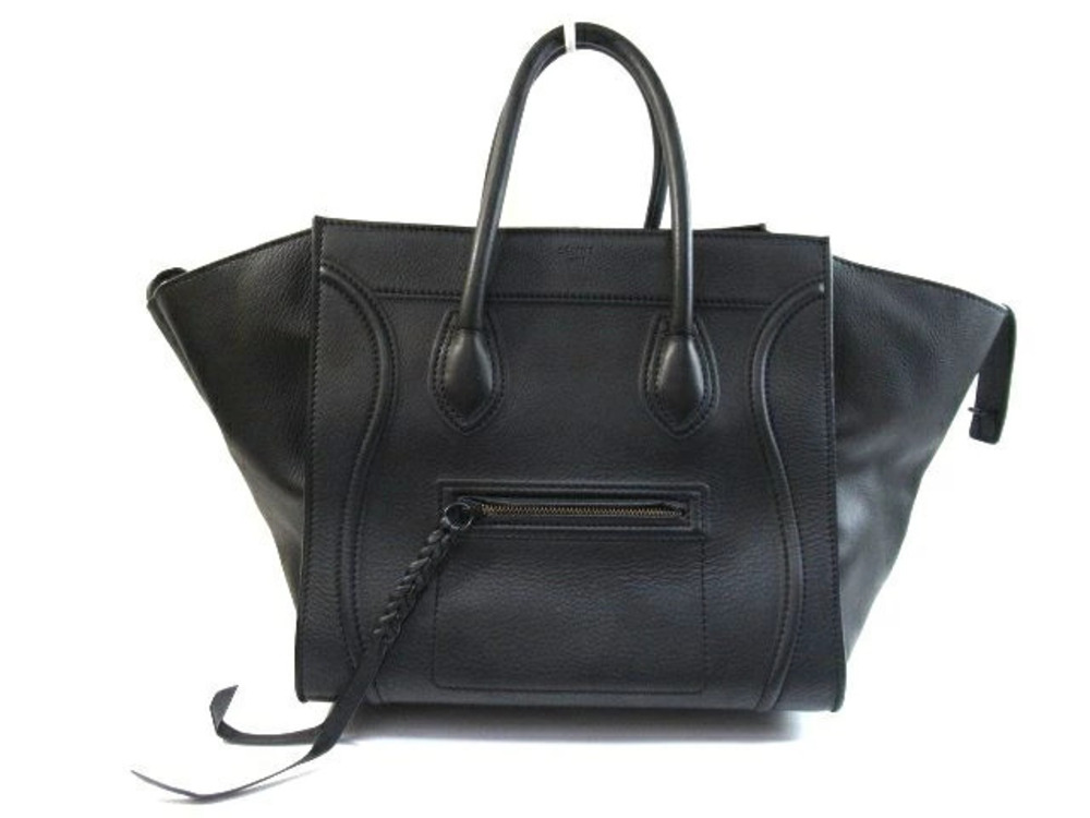 Celine Luggage Tote Phantom Handbag Calfskin Black